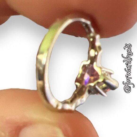 Bundle Sale 3 for $15 | Pink Glass Heart | Silver Tone Ring | Size 5 - Picture 7 of 8